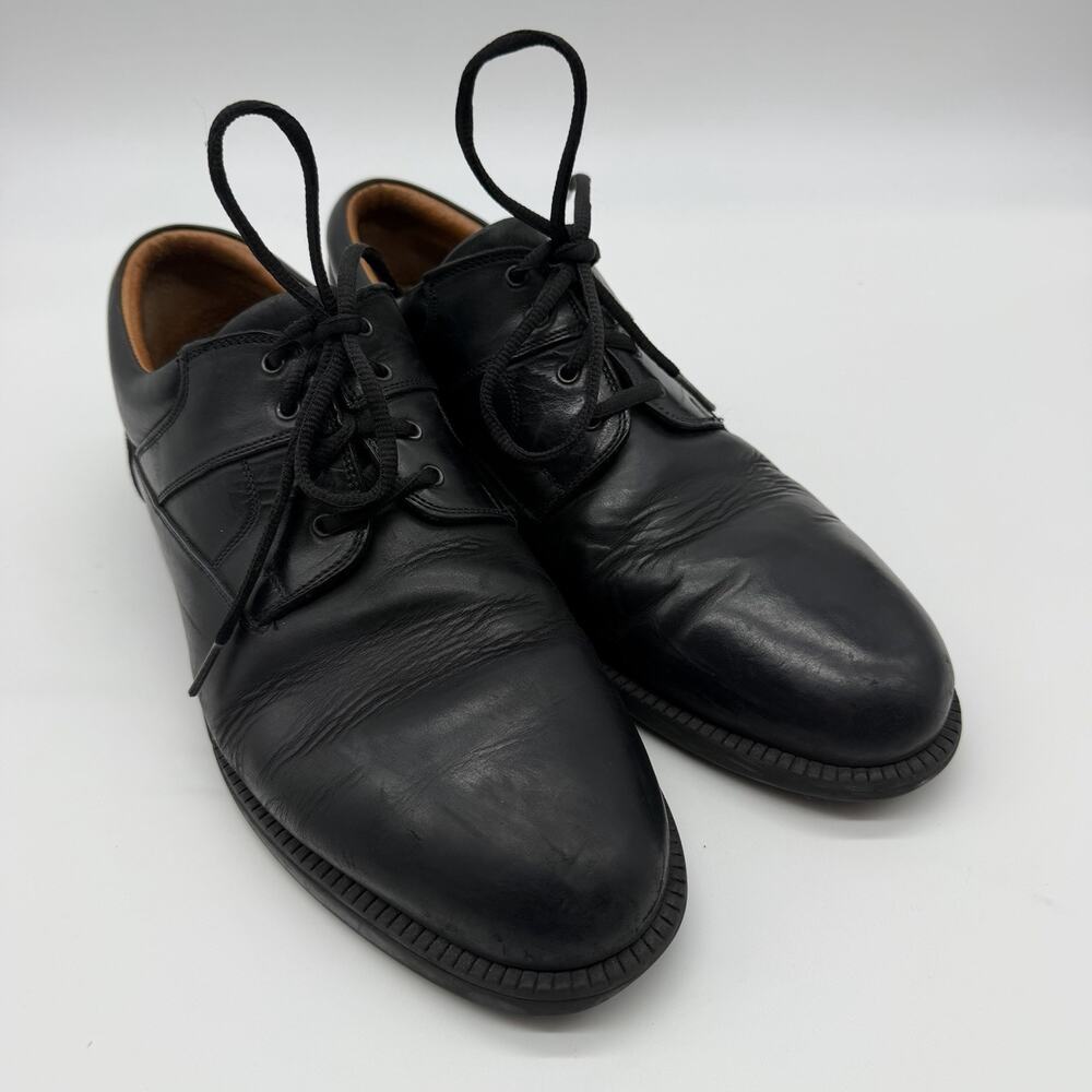 Johnston & Murphy Mens Black Leather Oxford Dress Shoes Size 12 M READ
